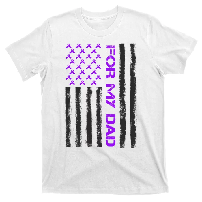 Alzheimer's Awareness For My Dad Support Flag T-Shirt