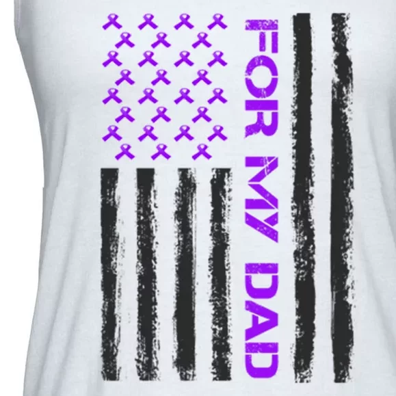 Alzheimer's Awareness For My Dad Support Flag Ladies Essential Flowy Tank