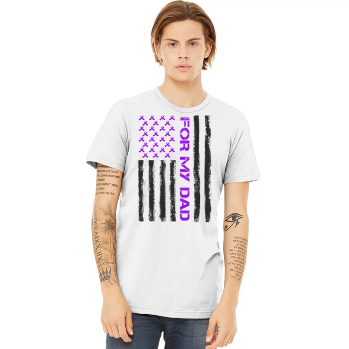 Alzheimer's Awareness For My Dad Support Flag Premium T-Shirt