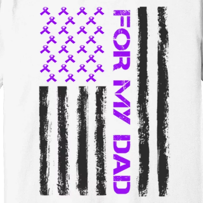 Alzheimer's Awareness For My Dad Support Flag Premium T-Shirt