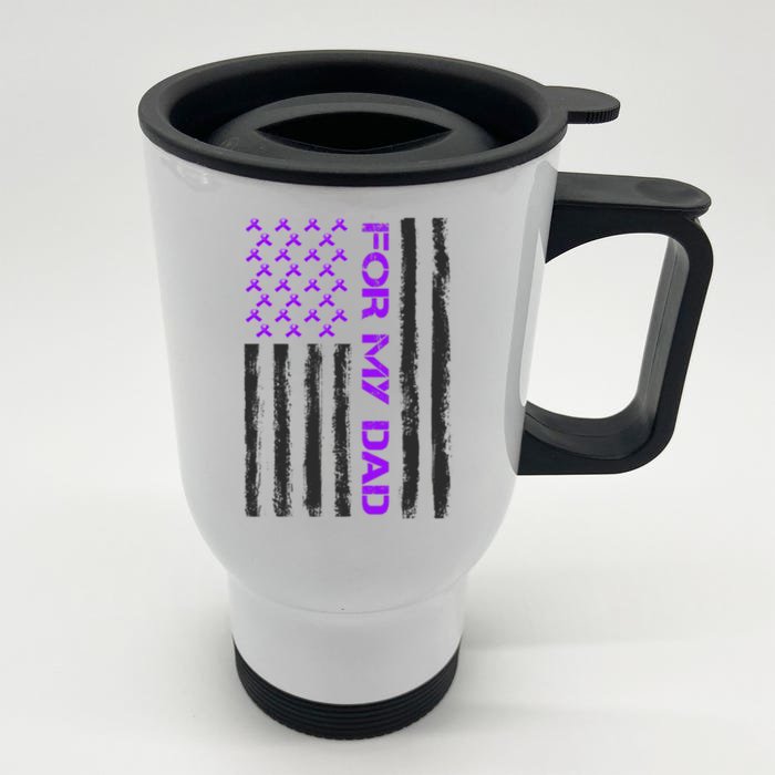 Alzheimer's Awareness For My Dad Support Flag Front & Back Stainless Steel Travel Mug