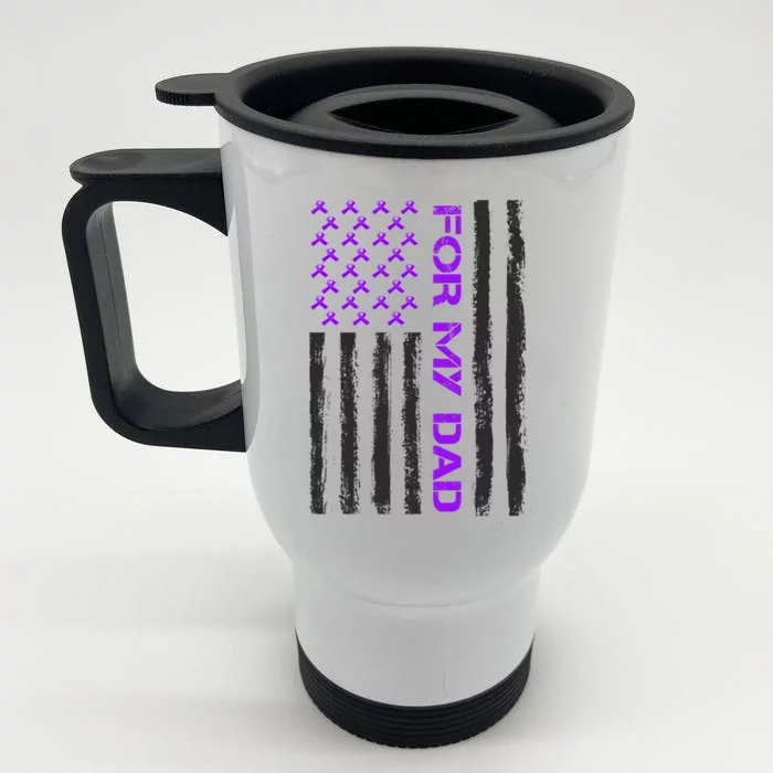 Alzheimer's Awareness For My Dad Support Flag Front & Back Stainless Steel Travel Mug