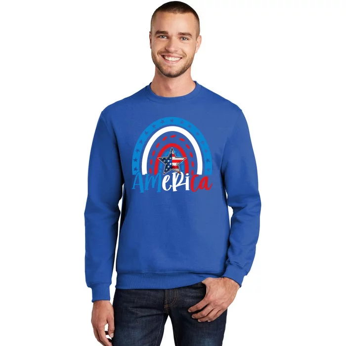 America American Flag Patriotic 4th Of July Rainbow Meaningful Gift Sweatshirt