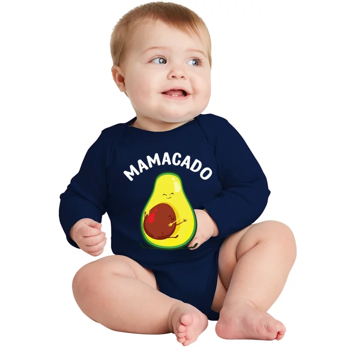 Avocado Art For Women Mama Mom Vegan Guacamole Avocado Lover Baby Long Sleeve Bodysuit