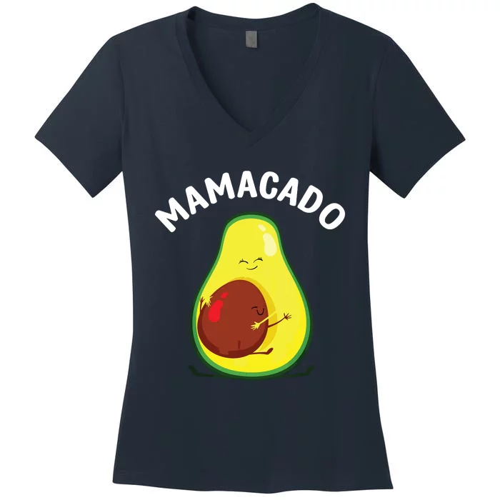 Avocado Art For Women Mama Mom Vegan Guacamole Avocado Lover Women's V-Neck T-Shirt