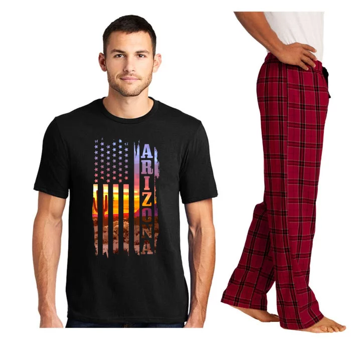 Arizona American Flag Pride Landscape Cactus Patriotic Gift Great Gift Pajama Set