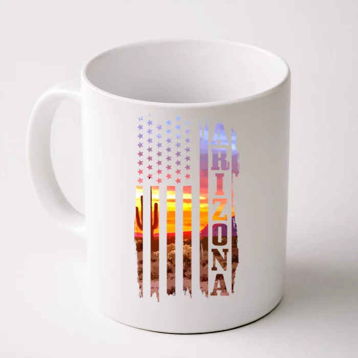 Arizona American Flag Pride Landscape Cactus Patriotic Gift Great Gift Front & Back Coffee Mug