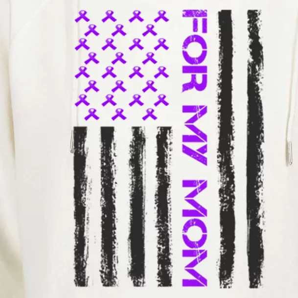 Alzheimer's Awareness For My Mom Support Flag Womens Funnel Neck Pullover Hood