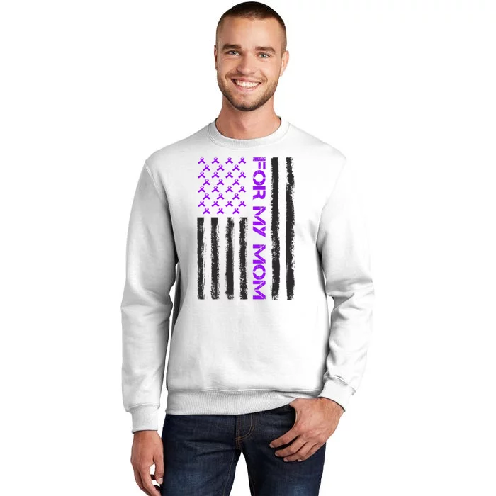 Alzheimer's Awareness For My Mom Support Flag Sweatshirt