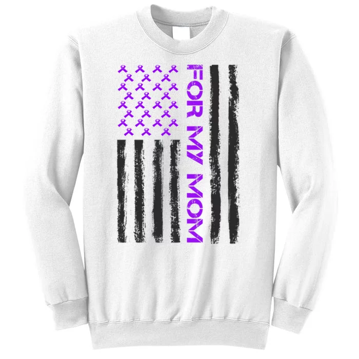 Alzheimer's Awareness For My Mom Support Flag Sweatshirt