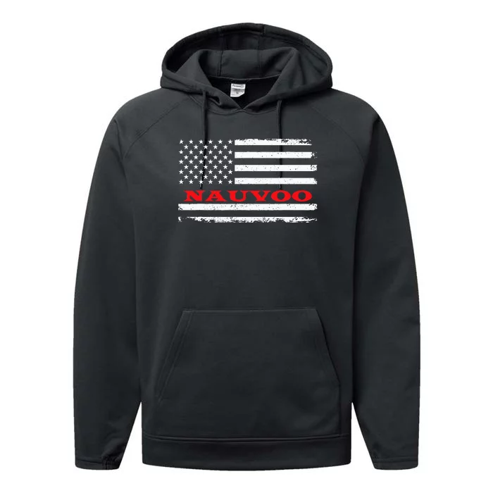 Alabama American Flag Nauvoo Usa Patriotic Souvenir Performance Fleece Hoodie