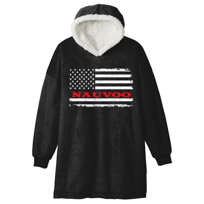 Alabama American Flag Nauvoo Usa Patriotic Souvenir Hooded Wearable Blanket