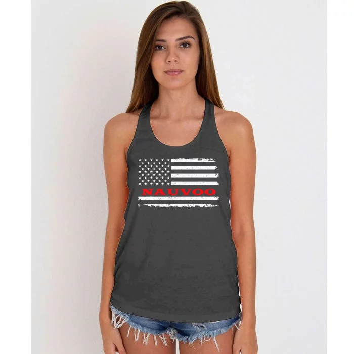 Alabama American Flag Nauvoo Usa Patriotic Souvenir Women's Knotted Racerback Tank