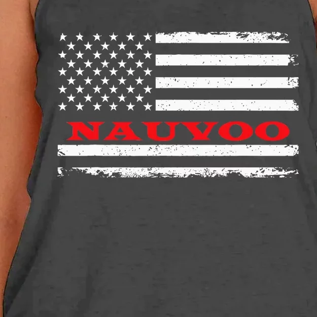 Alabama American Flag Nauvoo Usa Patriotic Souvenir Women's Knotted Racerback Tank