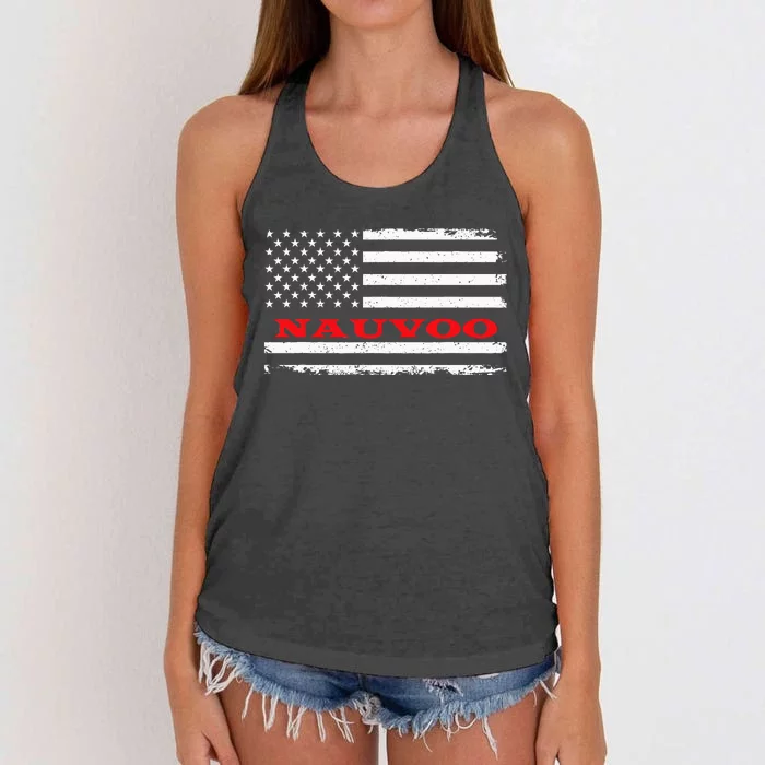 Alabama American Flag Nauvoo Usa Patriotic Souvenir Women's Knotted Racerback Tank