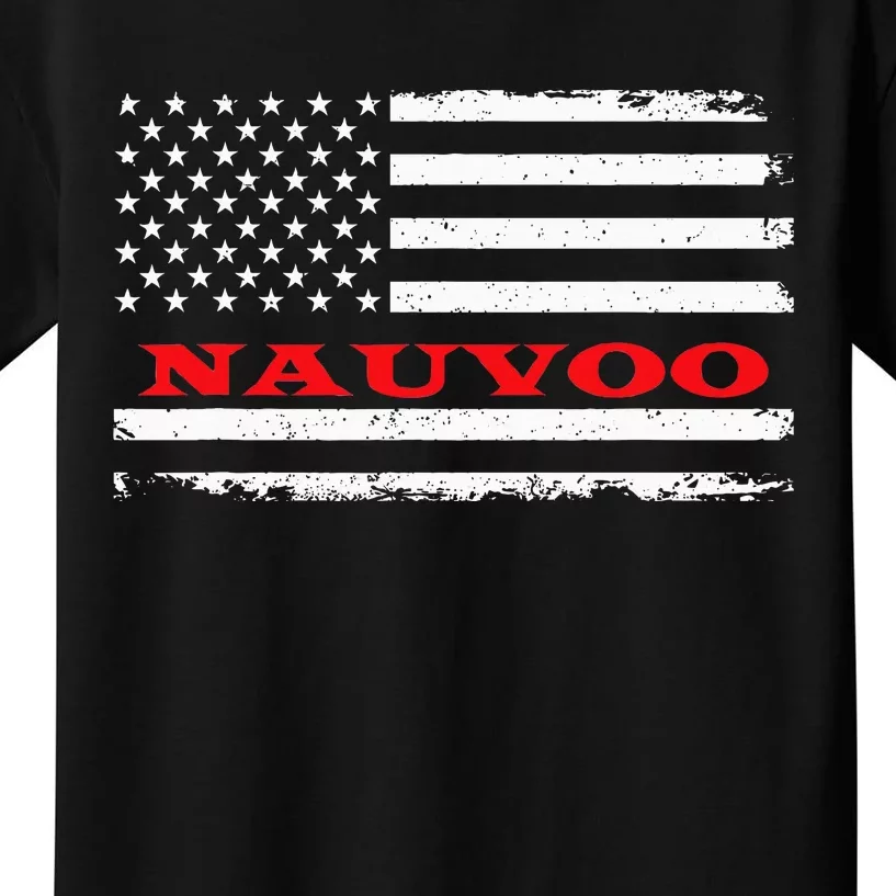 Alabama American Flag Nauvoo Usa Patriotic Souvenir Kids T-Shirt