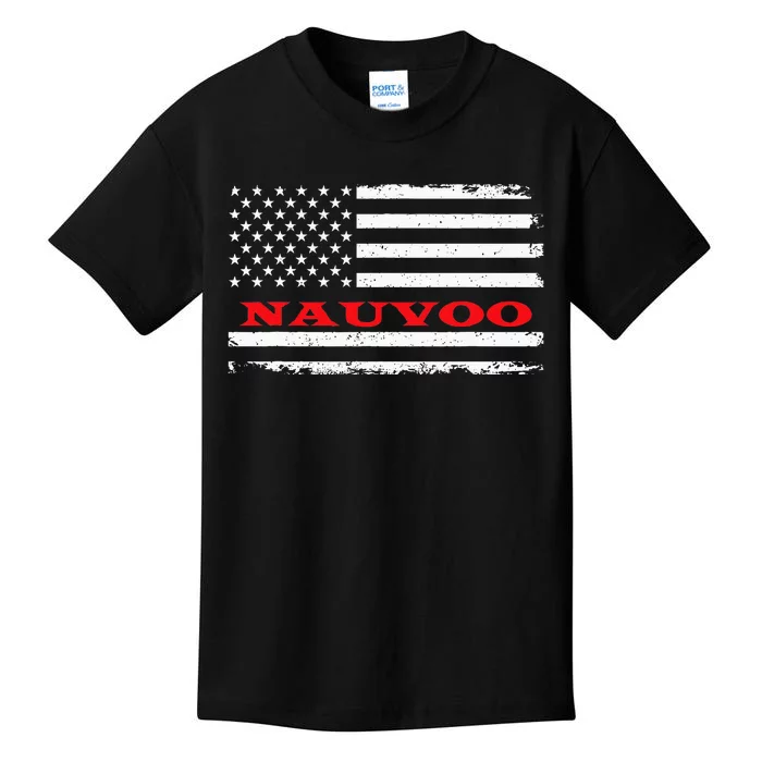 Alabama American Flag Nauvoo Usa Patriotic Souvenir Kids T-Shirt