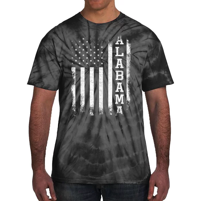 Alabama American Flag Vintage Tie-Dye T-Shirt