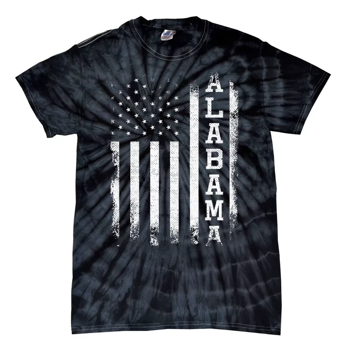 Alabama American Flag Vintage Tie-Dye T-Shirt