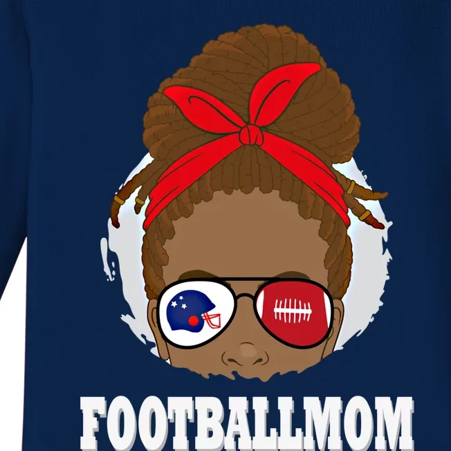 African American Football Mom Cool Gift Baby Long Sleeve Bodysuit