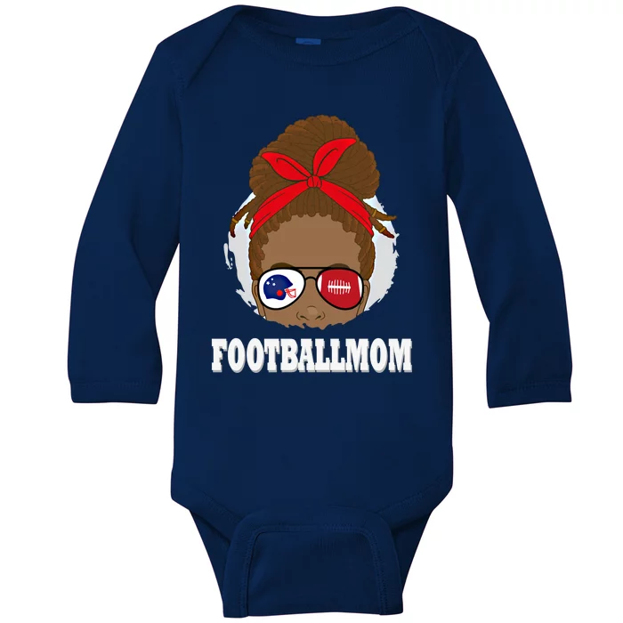 African American Football Mom Cool Gift Baby Long Sleeve Bodysuit