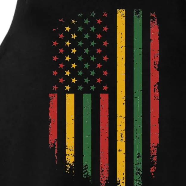 American african flag for black history freedom day Ladies Tri-Blend Wicking Tank