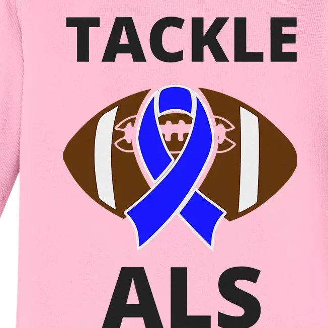 ALS Awareness Football Tackle Baby Long Sleeve Bodysuit