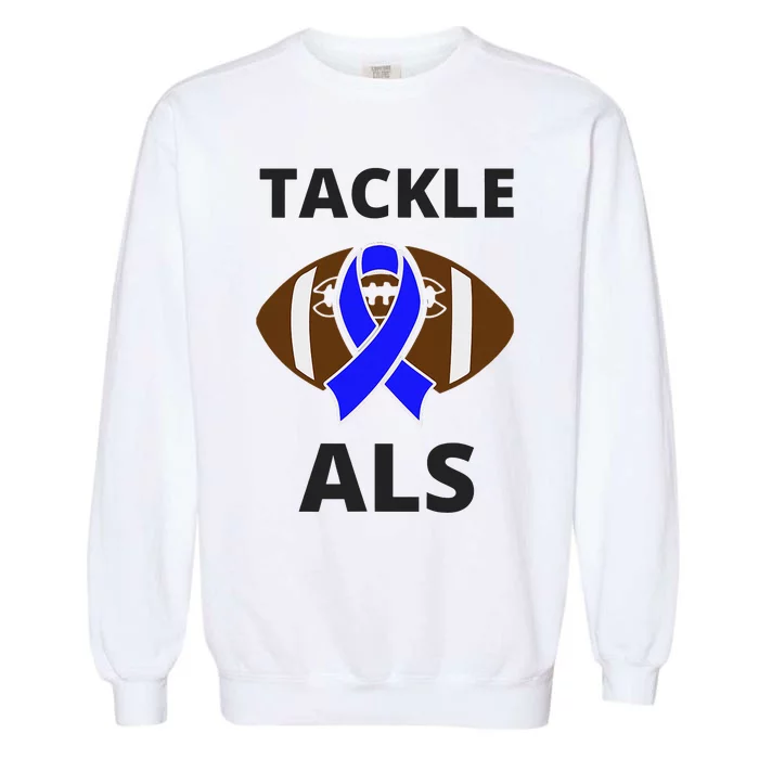 ALS Awareness Football Tackle Garment-Dyed Sweatshirt