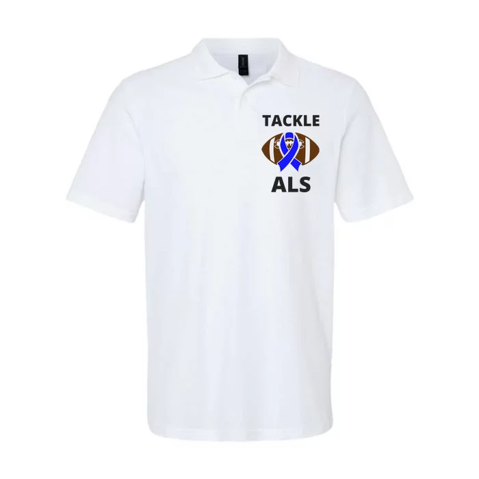 ALS Awareness Football Tackle Softstyle Adult Sport Polo