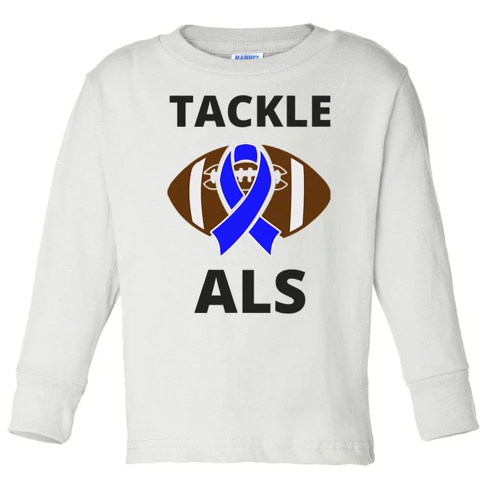 ALS Awareness Football Tackle Toddler Long Sleeve Shirt