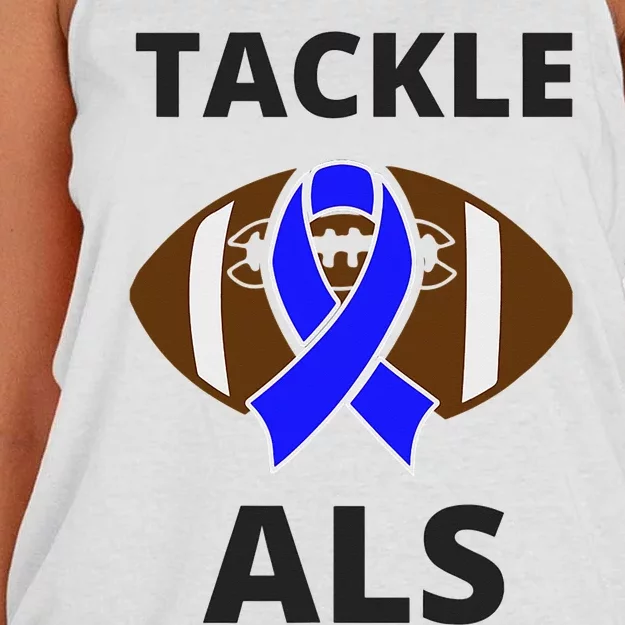 ALS Awareness Football Tackle Women's Knotted Racerback Tank