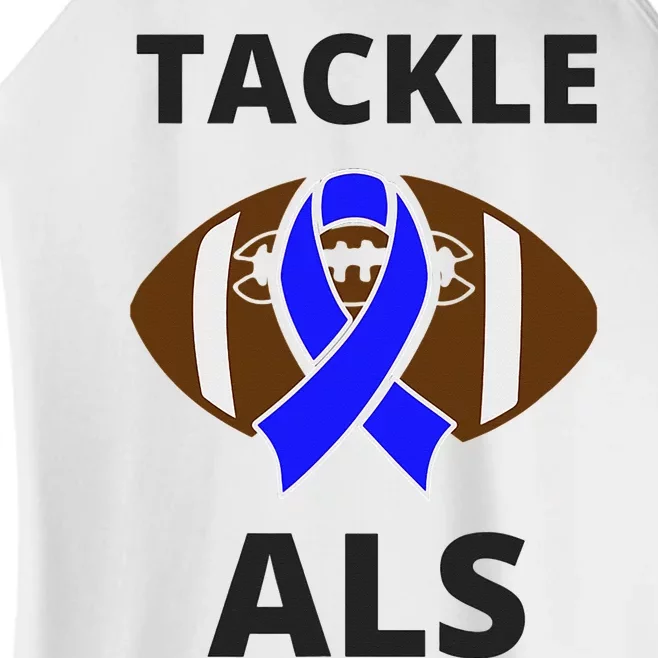 ALS Awareness Football Tackle Women’s Perfect Tri Rocker Tank