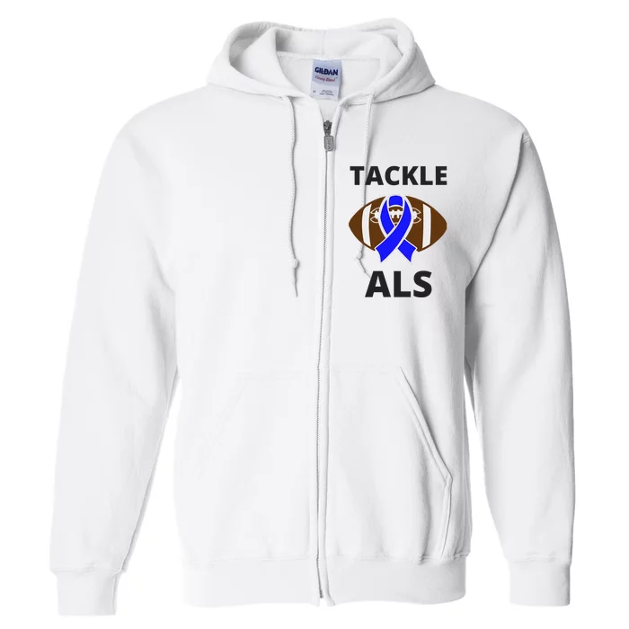 ALS Awareness Football Tackle Full Zip Hoodie