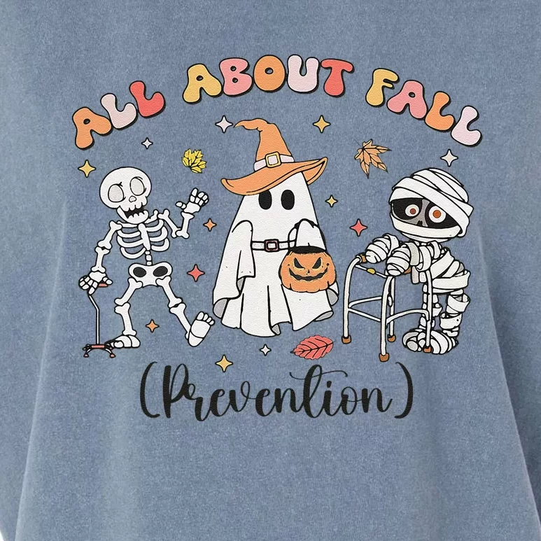 All About Fall Prevention Ghost Occupational Therapy Autumn Garment-Dyed Women's Muscle Tee