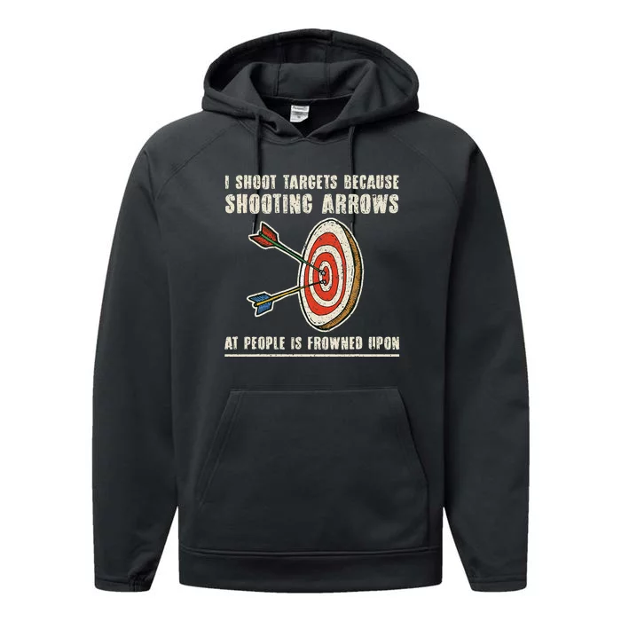 Archery Archer Funny Bowman Bow Archer Performance Fleece Hoodie