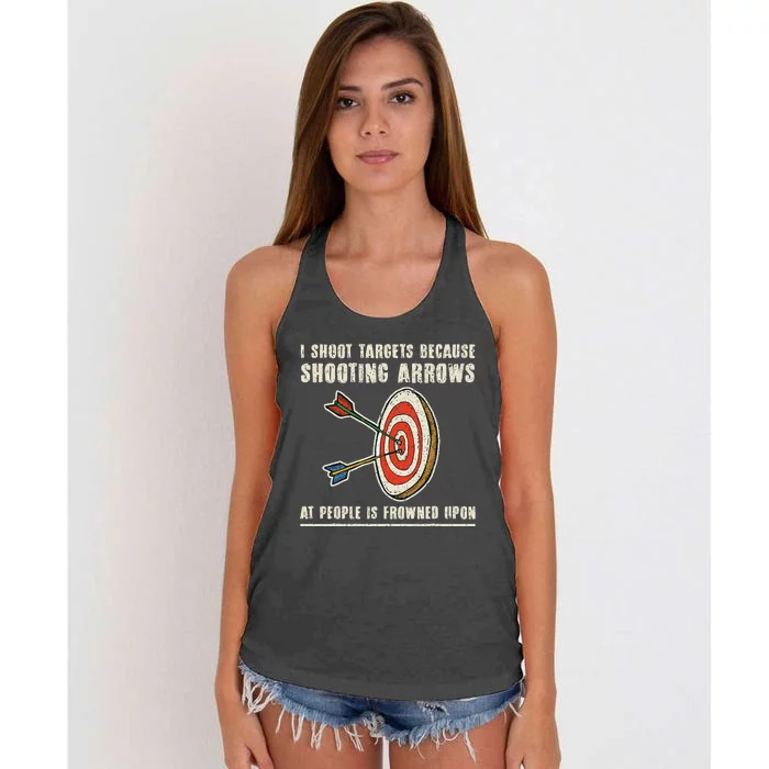 Archery Archer Funny Bowman Bow Archer Women's Knotted Racerback Tank