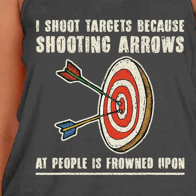 Archery Archer Funny Bowman Bow Archer Women's Knotted Racerback Tank