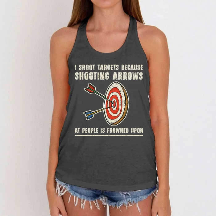 Archery Archer Funny Bowman Bow Archer Women's Knotted Racerback Tank