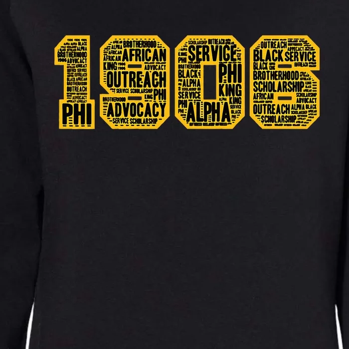 Alpha African Fraternity Hand Sign 1906 Words Womens California Wash Sweatshirt