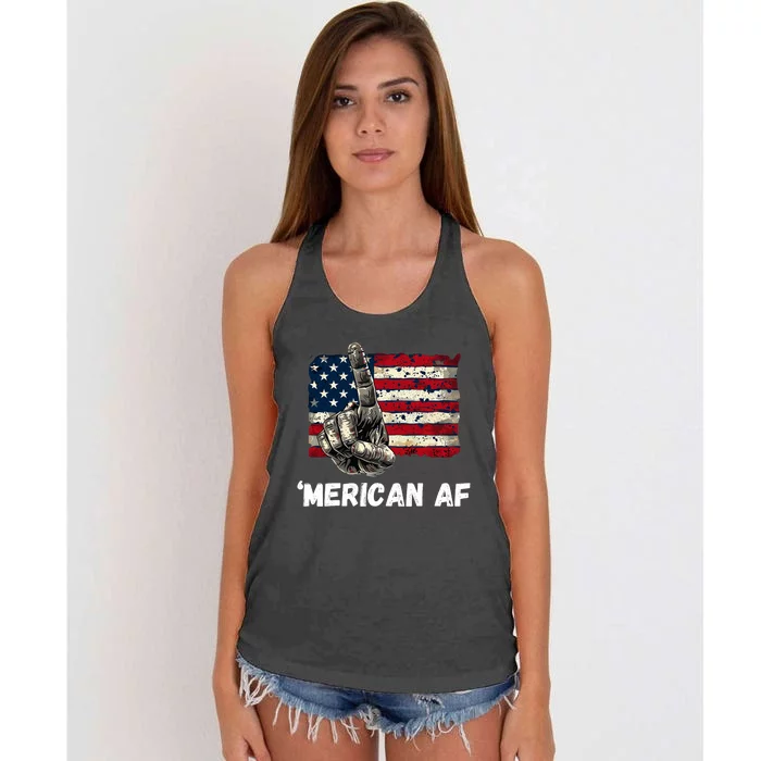 American’Merican Af Flag 4th Of July Patriotic Gift Women's Knotted Racerback Tank