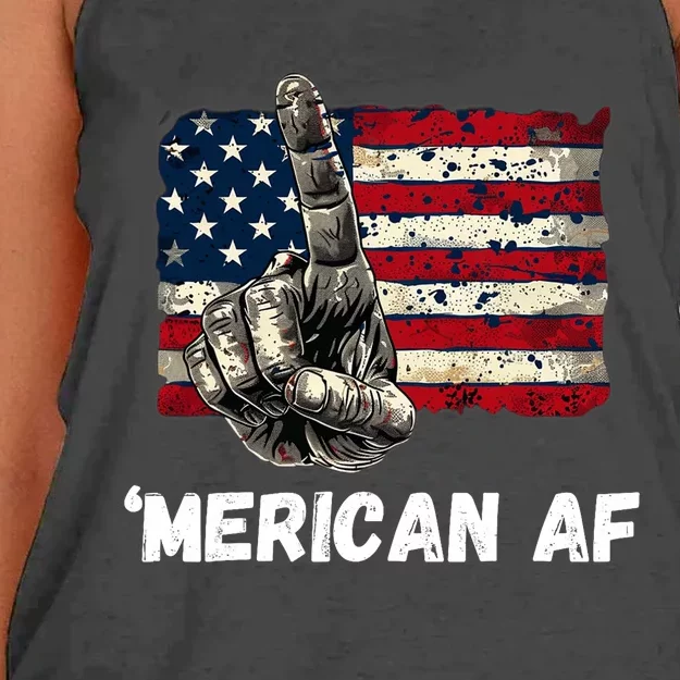 American’Merican Af Flag 4th Of July Patriotic Gift Women's Knotted Racerback Tank