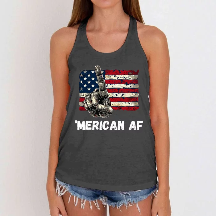 American’Merican Af Flag 4th Of July Patriotic Gift Women's Knotted Racerback Tank