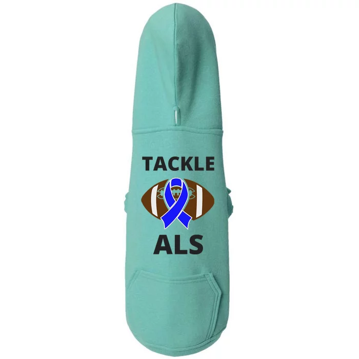 ALS Awareness Football Tackle Doggie 3-End Fleece Hoodie