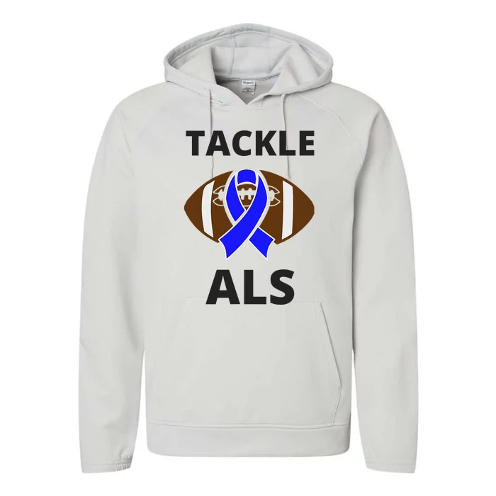 ALS Awareness Football Tackle Performance Fleece Hoodie