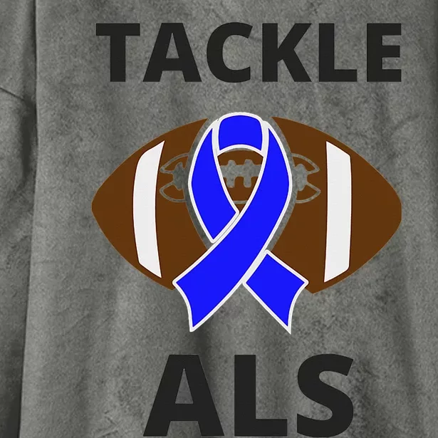 ALS Awareness Football Tackle Hooded Wearable Blanket