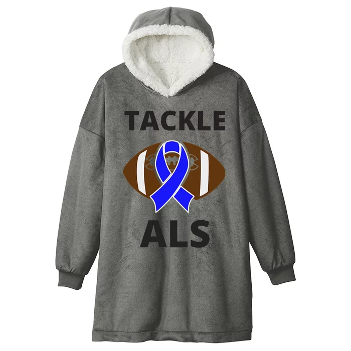 ALS Awareness Football Tackle Hooded Wearable Blanket