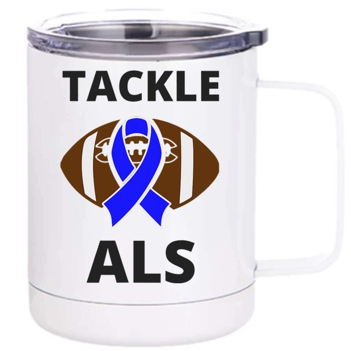 ALS Awareness Football Tackle Front & Back 12oz Stainless Steel Tumbler Cup