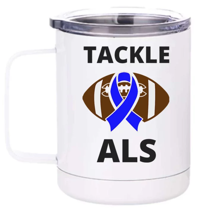 ALS Awareness Football Tackle Front & Back 12oz Stainless Steel Tumbler Cup