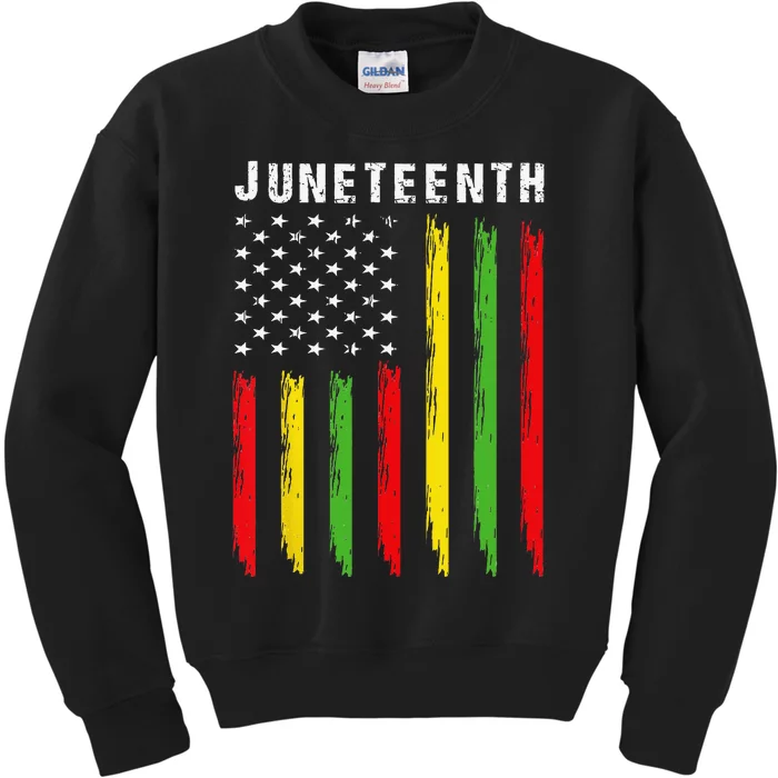 African American Flag Juneteenth Wo Kids Sweatshirt