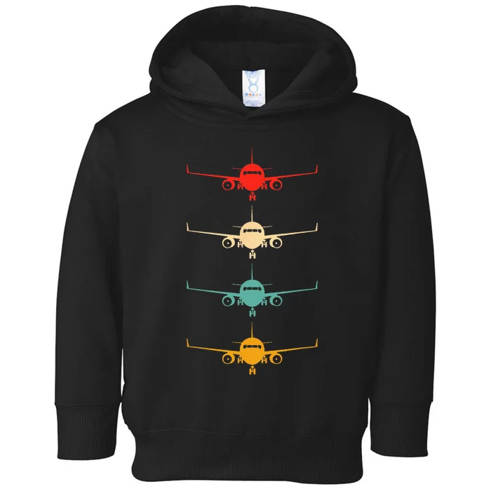 Aviation Airplane Flying Airline Funny Vintage Pilot Toddler Hoodie